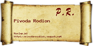 Pivoda Rodion névjegykártya